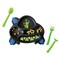 Constructive Eating UFO Theme Divided Suction Training Plate and Utensils for Kids and Toddlers